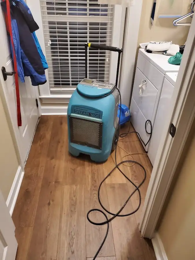 Commercial dehumidifier deployed for Flood Damage Cleanup in Beverly Hills
